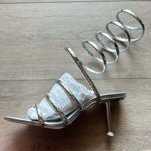 Cult Gaia Kacey Silver Sandal: Never Worn. US 9/ 39 EU